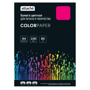 Бумага цветная для печати Attache А4, 100 листов 210x297 мм 80 г/кв.м 