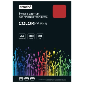 Թուղթ գունավոր Attache A4 100 թերթ 210x297 մմ 80 գր/մ 
