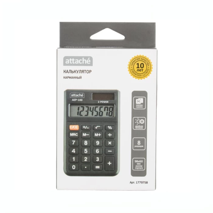 Калькулятор Attache AEP-100 98x60x95 мм 