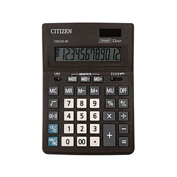 Հաշվիչ Citizen CDB-1201 ||Калькулятор настольный Citizen Business Line CDB1201-BK, 12 разрядов, двойное питание, 155x205x35 мм, черный ||Desktop Calculator Citizen Business Line CDB1201-BK