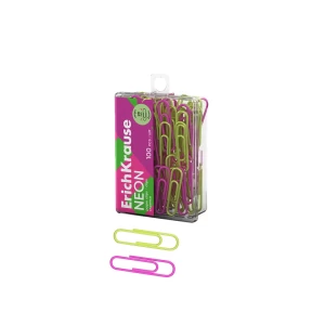  Скрепки металлические  ErichKrause Neon 28мм 