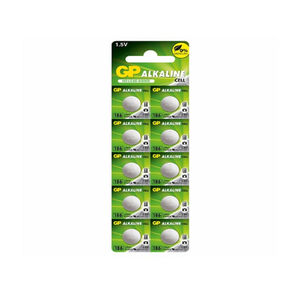Battery GP LR43 (G12, V12GA, 186) alkaline, BC10
