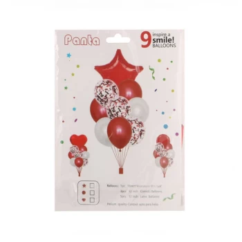 Հավաքածու փուչիկների կարմիր 9 հատ ||Набор из 9 воздушных шаров красный ||Set of 9 red balloons 