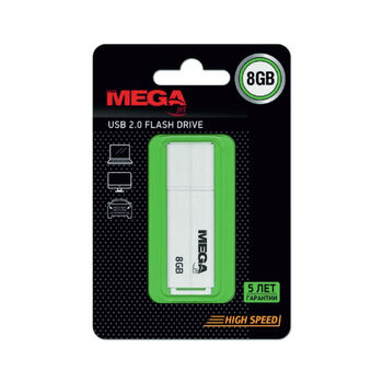 Կրիչ USB Mega սպիտակ 8 GB