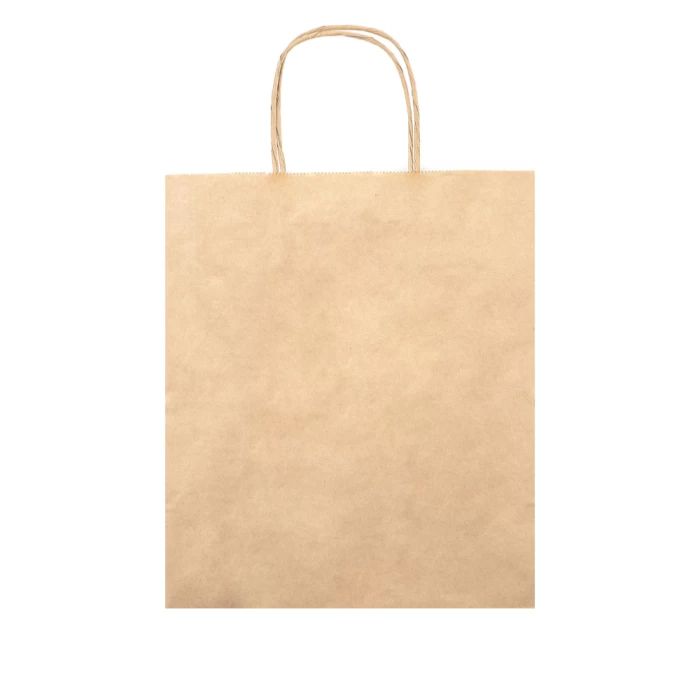 Kraft bag Komus paper brown with twisted handles 28x24x14 cm