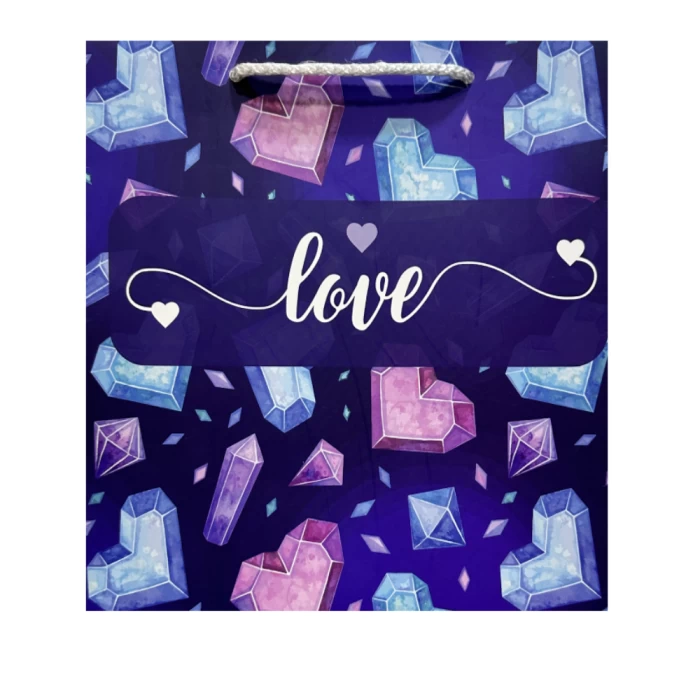 Подарочный пакет Love 21,5x22 см