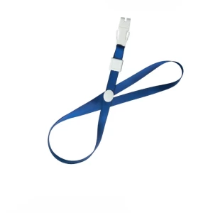 Attache Badge Holder, 84cm with Plastic Lock Blue