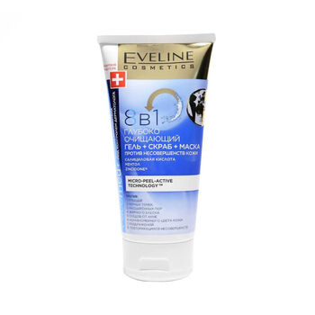 Սկրաբ-գել-դիմակ դեմքի 8-ը 1-ում Eveline 150 մլ ||Глубоко очищающий гель против несовершенства кожи Eveline Facemed+ 8 в 1 150 мл ||Deep cleansing gel against skin imperfections Eveline Facemed+ 8 in 1 150 ml