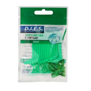 DIES Зубочистка с нитью Мята 15 шт 