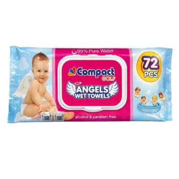 Անձեռոցիկ խոնավ Compact Angels մանկական 72 հատ ||Влажные детские салфетки Compact Angels, 72 штуки ||Compact Angels Baby Wipes, 72 Count