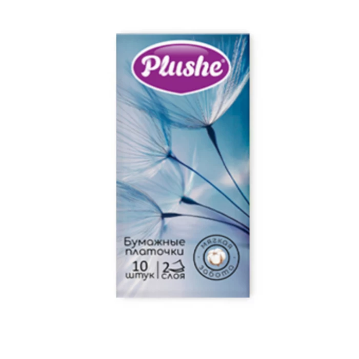 Карманные салфетки Plushe 2 слоя 10 шт. 