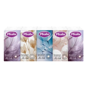 Карманные салфетки Plushe 2 слоя 10 шт. 