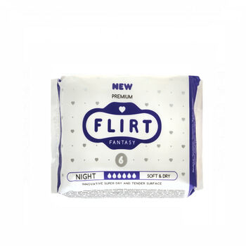 Միջադիր Fantasy Flirt Night 6 հատ ||Женские гигиенические прокладки Fantasy Flirt Premium Soft&Dry 6 шт. ||Women's sanitary pads Fantasy Flirt Premium Soft&Dry 6 pcs.