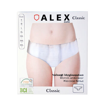 Վարտիք կանացի Alex սպիտակ XS W2101 ||Женские трусы Alex белые XS W2101 ||Women's briefs Alex white XS W2101