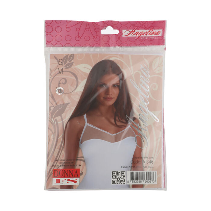 Շապիկ կանացի սպիտակ Donna F.S Angelina անթև ցանց 346 