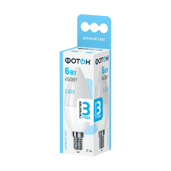 Лампа светодиодная Фотон LED B35 6W E14 4000K 