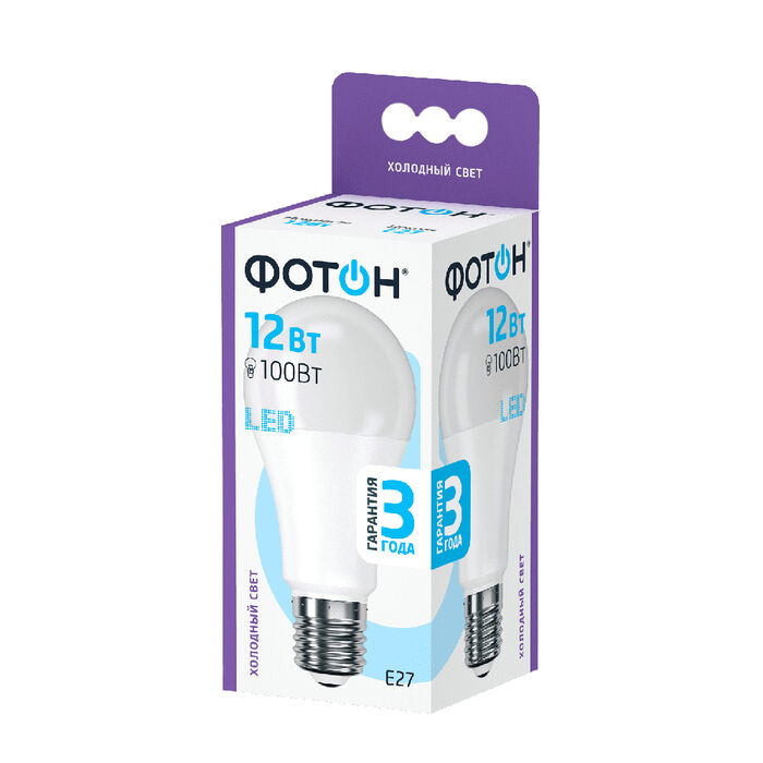 LED lamp Photon LED A60 12W E27 6500K