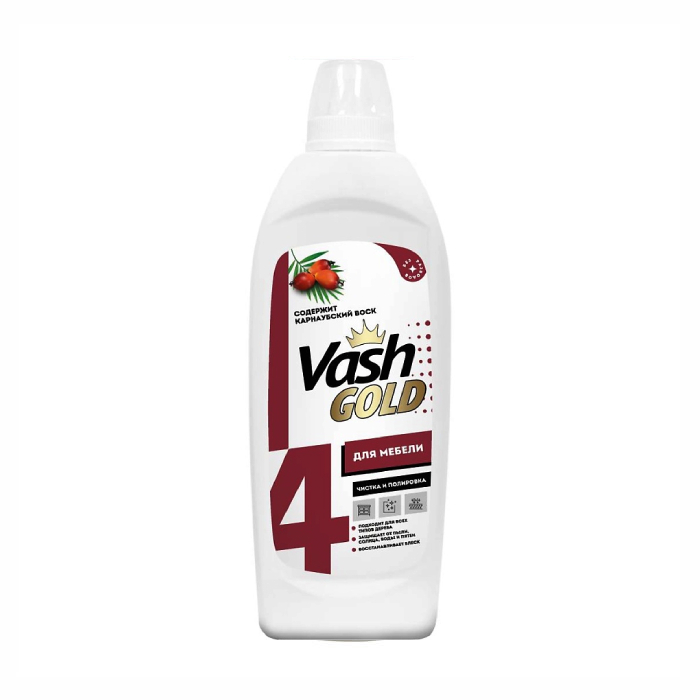 Vash Gold 4 3 in 1 wood and furniture cleaner and polish with carnauba wax 480 ml