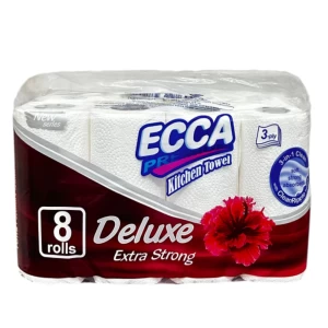 Ecca Kitchen Towels, 3-Ply, 8 Pieces