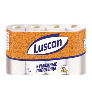 Paper towels Luscan 2-ply white 4 rolls of 12,5 m