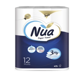 Սրբիչ խոհանոցի Nua 3 շերտ 12 հատ ||Полотенца бумажные Nua 12 шт 3 сл белые ||Paper towels Nua 12 pcs 3 cl white