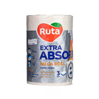 Սրբիչ խոհանոցի Ruta Extra Absorb 2 շերտ ||Бумажные полотенца Ruta Selecta 3 слоя 1 рулон 175 отрывов Mega roll