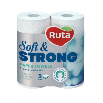 Սրբիչ խոհանոցի Ruta Soft And Strong 3 շերտ 2 հատ ||Бумажные полотенца Ruta Soft Strong 3 слоя 2 шт ||Paper towels Ruta Soft Strong 3 layers 2 pcs