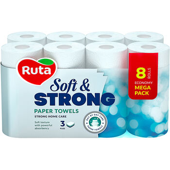 Սրբիչ խոհանոցի Ruta Strong 3 շերտ 8 հատ ||Полотенце кухонное Ruta Strong 3 слоя 8 шт. ||Kitchen towel Ruta Strong 3 layers 8 pcs
