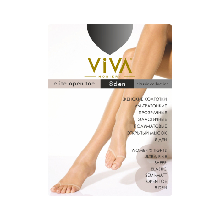 Tights Viva Elite Open toe 8 Den Grafit