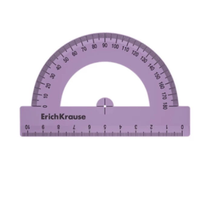 Транспортир ErichKrause Pastel Bloom 180 градусов 10 см 