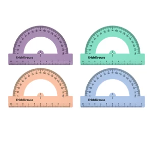 Транспортир ErichKrause Pastel Bloom 180 градусов 10 см 
