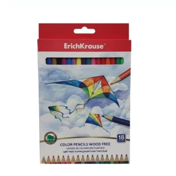 Գունավոր պլաստիկ մատիտներ ErichKrause վեցանկյուն 18 գույն || Карандаши цветные пластиковые ErichKrause шестигранники 18 цветов || Colored plastic pencils ErichKrause hexagon 18 colors