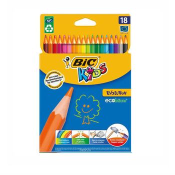 Գունավոր մատիտներ Bic Evolution 18 գույն ||Карандаши цветные пластиковые Bic Evolution 93 18 цветов ||Plastic colored pencils Bic Evolution 93 18 colors