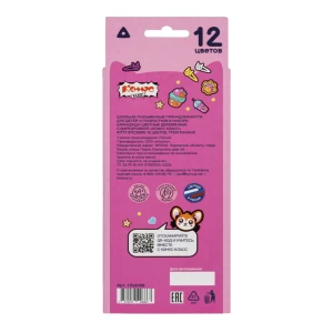 Карандаши цветные Комус Класс Kitty Stickers 12 цветов 