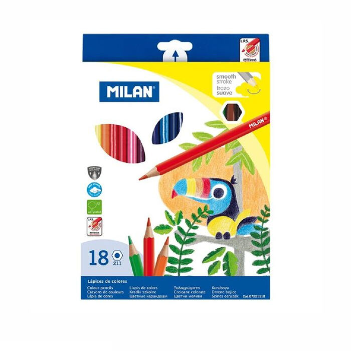Գունավոր մատիտներ Milan 18 գույն ||Карандаши цветные Milan 18 цветов ||Colored pencils Milan 18 colors