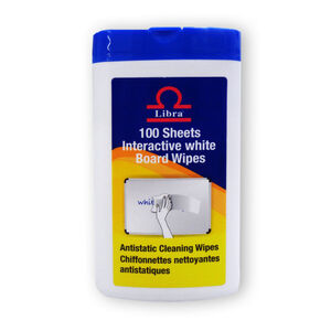 Салфетки для очистки Libra для стеклянных маркерных досок 100 штук в упаковке 