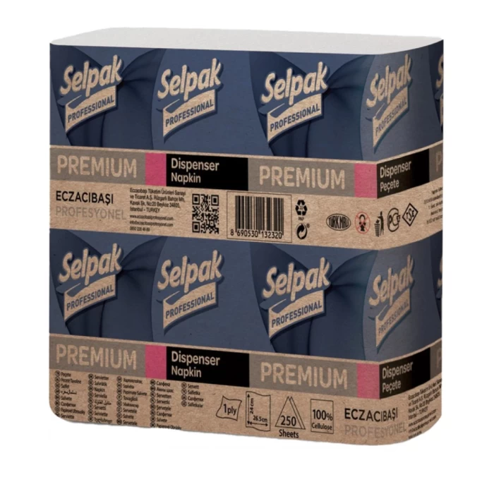 Անձեռոցիկ դիսպենսեր սարքի Selpak 250 հատ 24x26,5 սմ 