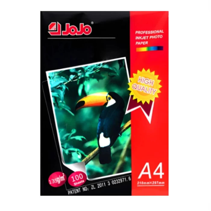 JoJo Photo Paper, bilateral Glossy, A4, 135 g/m², 100 Sheets.