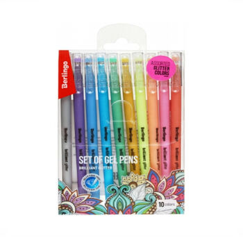 Գունավոր գրիչներ Berlingo գելային 1 մմ 10 գույն ||Набор шариковых ручек одноразовых Berlingo 10 цветов толщина линии 1 мм ||A set of disposable ballpoint pens Berlingo 10 colors line thickness 1 mm