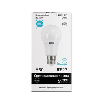 Լամպ Gauss Elementary LED E27 12W A60 4100K