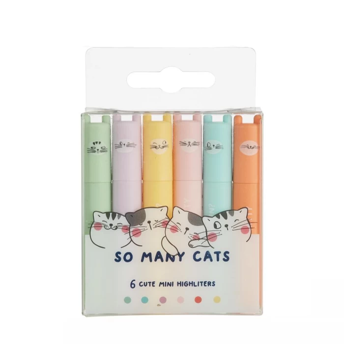 Набор текстмаркеров M&G So Many Cats 6 цветов 