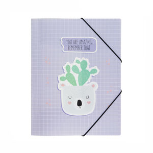 Meshu elastic binder "SucCutElent" A4, purple, up to 400 sheets, 500 microns