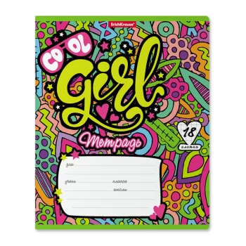 Տետր Erichkrause Cool Girl տողանի 18 թերթ ||Тетрадь Erichkrause Cool Girl в линейку 18 листов ||Erichkrause Cool Girl notebook in line 18 sheets