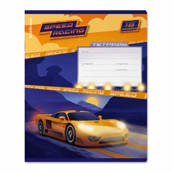 Տետր Erichkrause Sport Car վանդակավոր 18 թերթ 