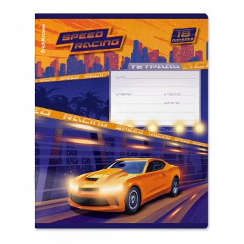 Տետր Erichkrause Sport Car վանդակավոր 18 թերթ 