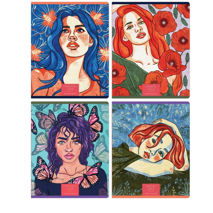 Տետր Greenwich Line "Ornament girls" А5 վանդակավոր 48 թերթ 