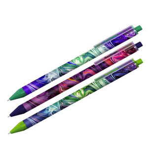 Ручка шариковая автоматическая Berlingo "Liquid Wave" синяя, 0,7мм 