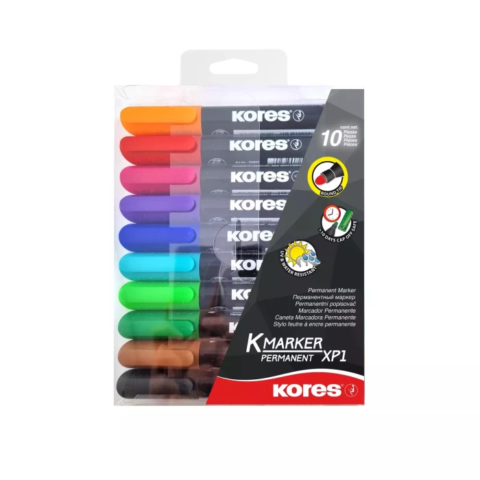 Մարկերների հավաքածու Kores Permament 10 գույն ||Набор маркеров Kores Permament 10 цветов ||Set of markers Kores Permament 10 colors