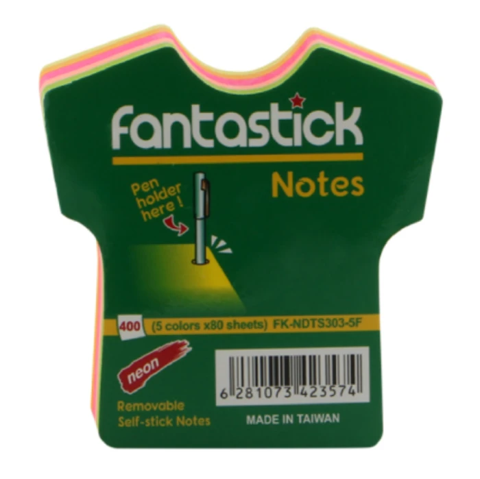 Стикеры Fantastick 5 цветов, 400 листов, 76x76 мм 