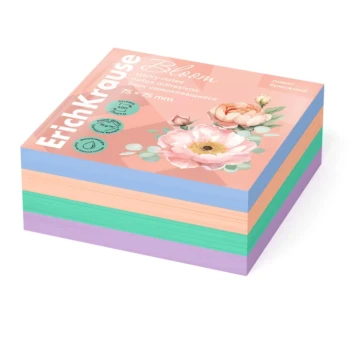 Թուղթ նշումի ինքնակպչուն ErichKrause Pastel Bloom 4 գույն 400 թերթ 75х75 մմ ||Блок самоклеящийся бумажный ErichKrause Pastel Bloom, 4 цвета 400 листов, 75х75 мм ||ErichKrause Pastel Bloom Self-Adhesive Paper Note Cube, 4 colors, 400 sheets, 75x75 mm